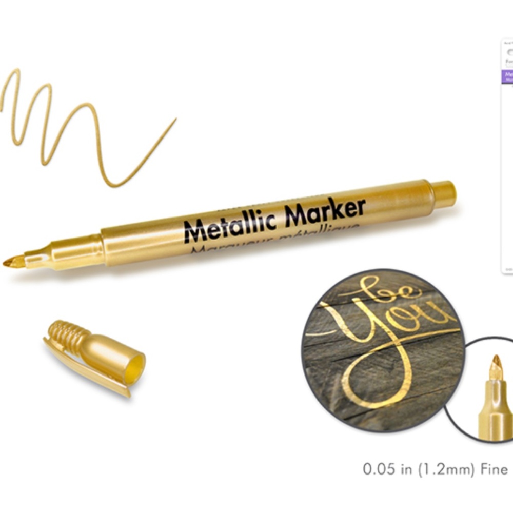 Gold Metallic Permanent Marker 1.2 mm, 0.05"
Fine Tip